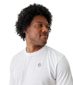 Vinyassa Tee Men - White - Shoulder View - Gallery Image 3 | Manduka | Manduka NZ