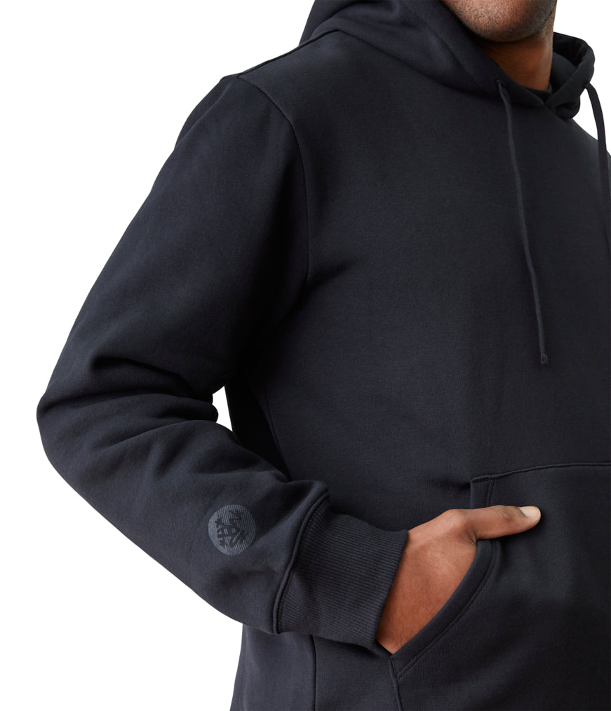 Mens Half Moon Hoodie - Black - Side View - Gallery Image 3 | Manduka | Manduka NZ