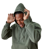 Mens Half Moon Hoodie - Earth - Front View - hood Up - Gallery Image 5 | Manduka | Manduka NZ