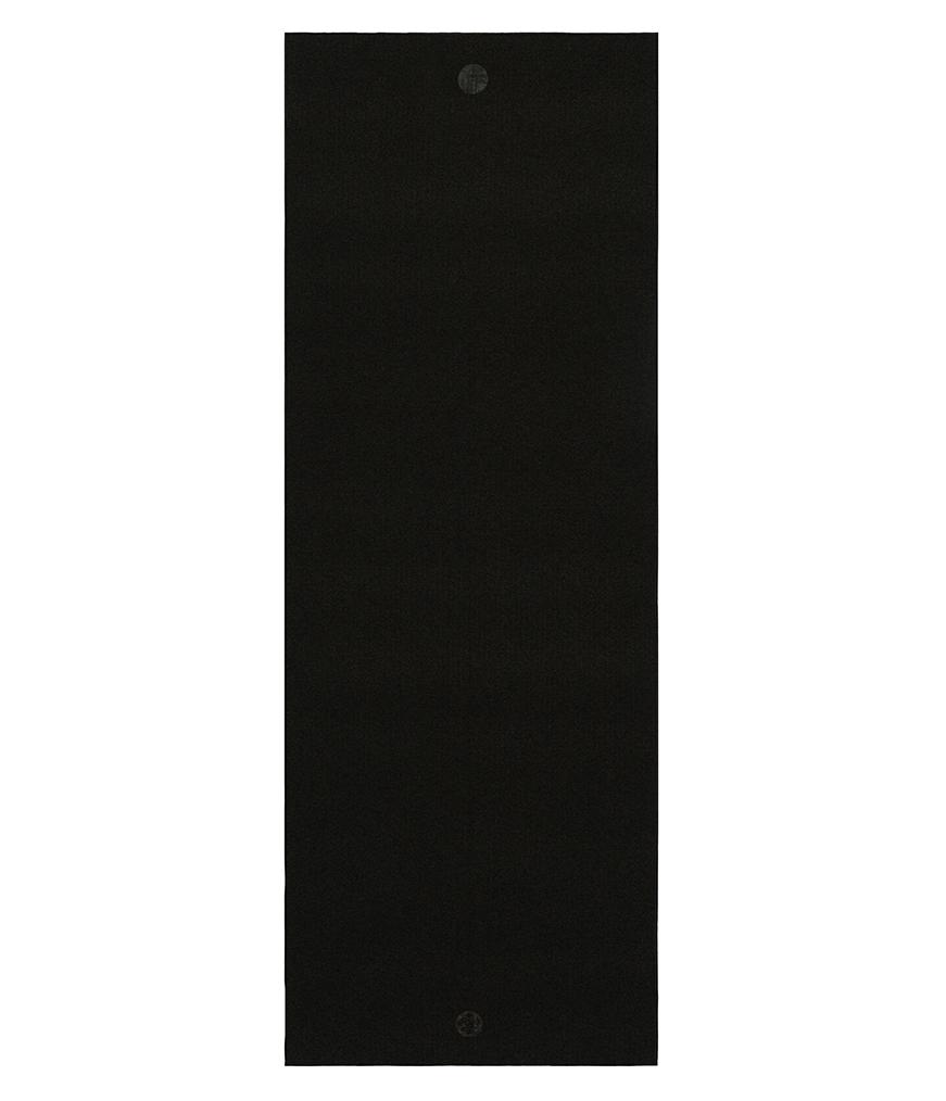 Manduka Yogitoes Mat Towel - Onyx - lying flat | Manduka NZ