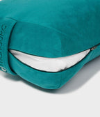 Manduka Enlight Rectangular Bolster - Deep Sea - exposed filling | Manduka NZ