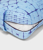 Manduka Enlight Rectangular Bolster - Star Dye Clear Blue - exposed filling | Manduka NZ