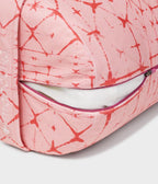 Manduka Enlight Round Bolster - Star Dye Coral - exposed filling | Manduka NZ