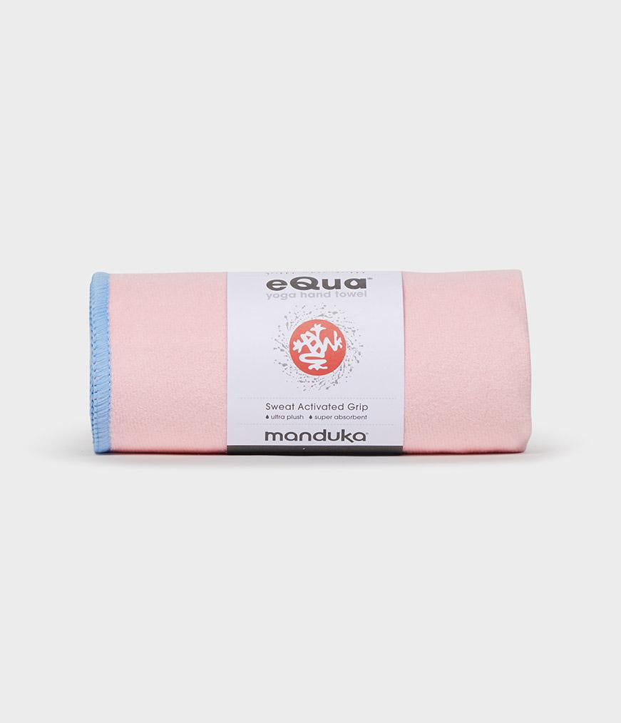 Manduka eQua Hand Towel - Coral - rolled | Manduka NZ