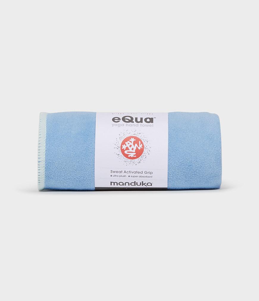 Manduka eQua Hand Towel - Clear Blue - rolled | Manduka NZ