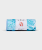 Manduka eQua Hand Towel - Splatter Splash Blue - rolled | Manduka NZ