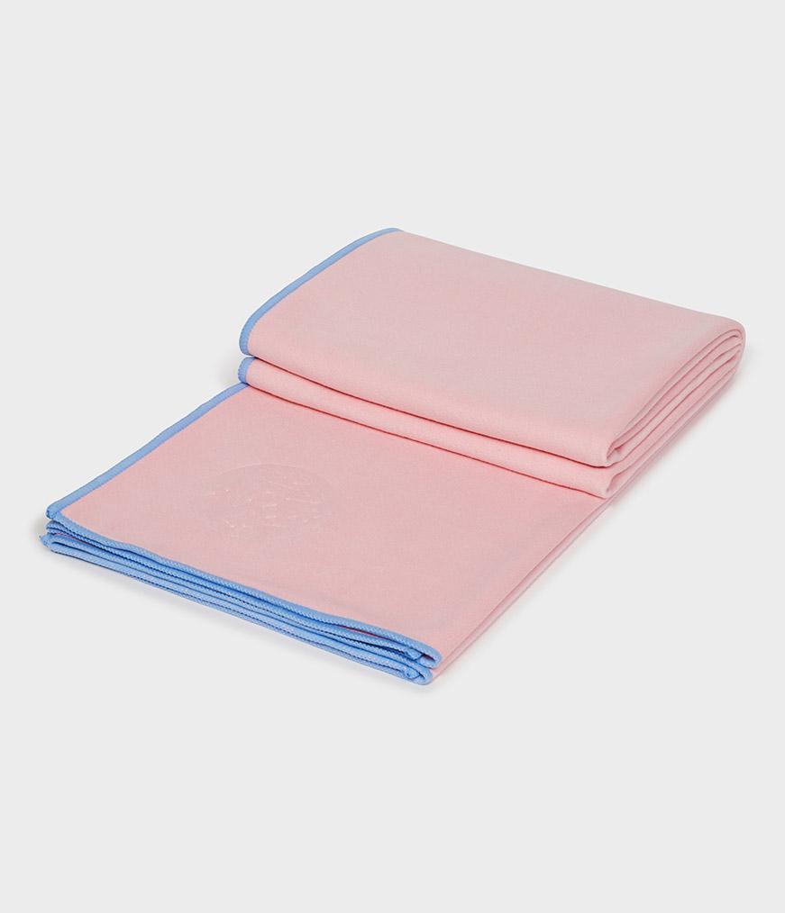 Manduka eQua Mat Towel - Coral - folded | Manduka NZ