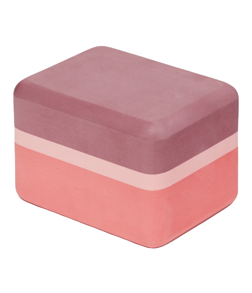 Manduka Recycled Foam Mini Block - Clay - horizontal 45 degree angle | Manduka NZ