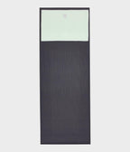 Manduka Yogitoes Hand Towel - Sea Foam - lying flat on top of a yoga mat | Manduka NZ