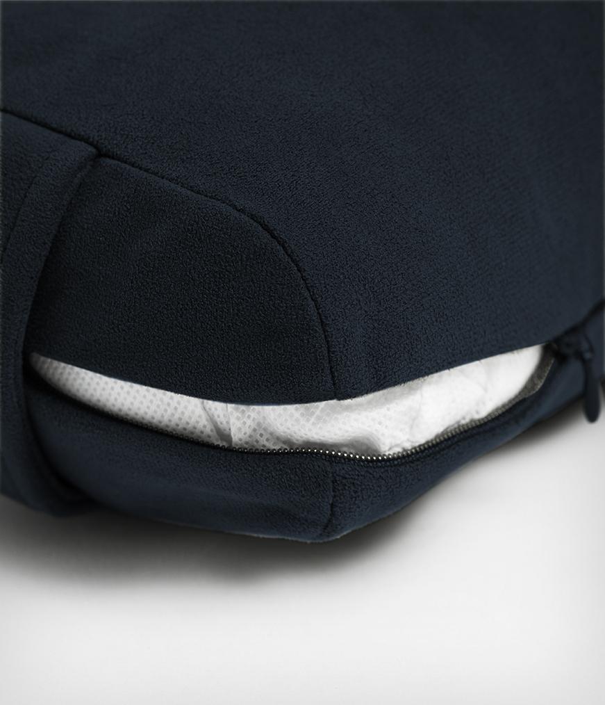 Manduka Enlight Lean Bolster - Midnight - exposed filling | Manduka NZ