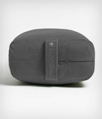 Manduka Enlight Rectangular Bolster - Thunder - end on + handle | Manduka NZ