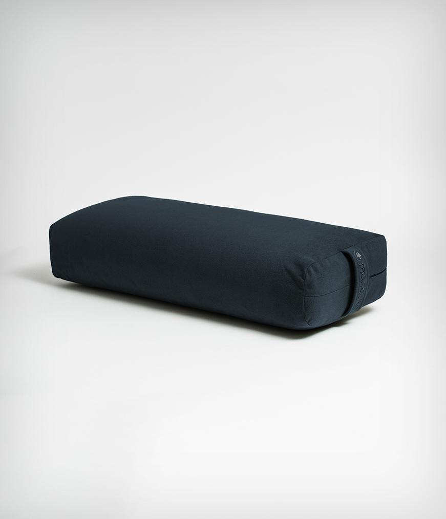 Manduka Enlight Rectangular Bolster - Midnight - 45 degree angle view | Manduka NZ