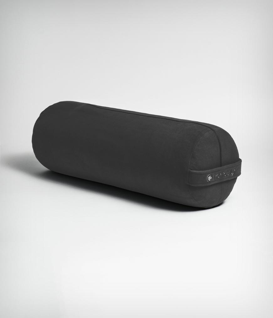 Manduka Enlight Round Bolster - Thunder - angle view | Manduka NZ