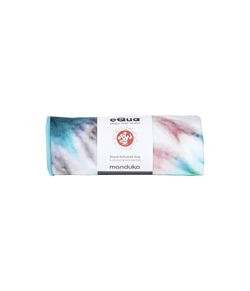 Manduka eQua Mat Towel - Eclipse Dye Caribbean - rolled | Manduka NZ