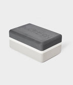 Manduka Recycled Foam Block - Sand - standing horizontally | Manduka NZ