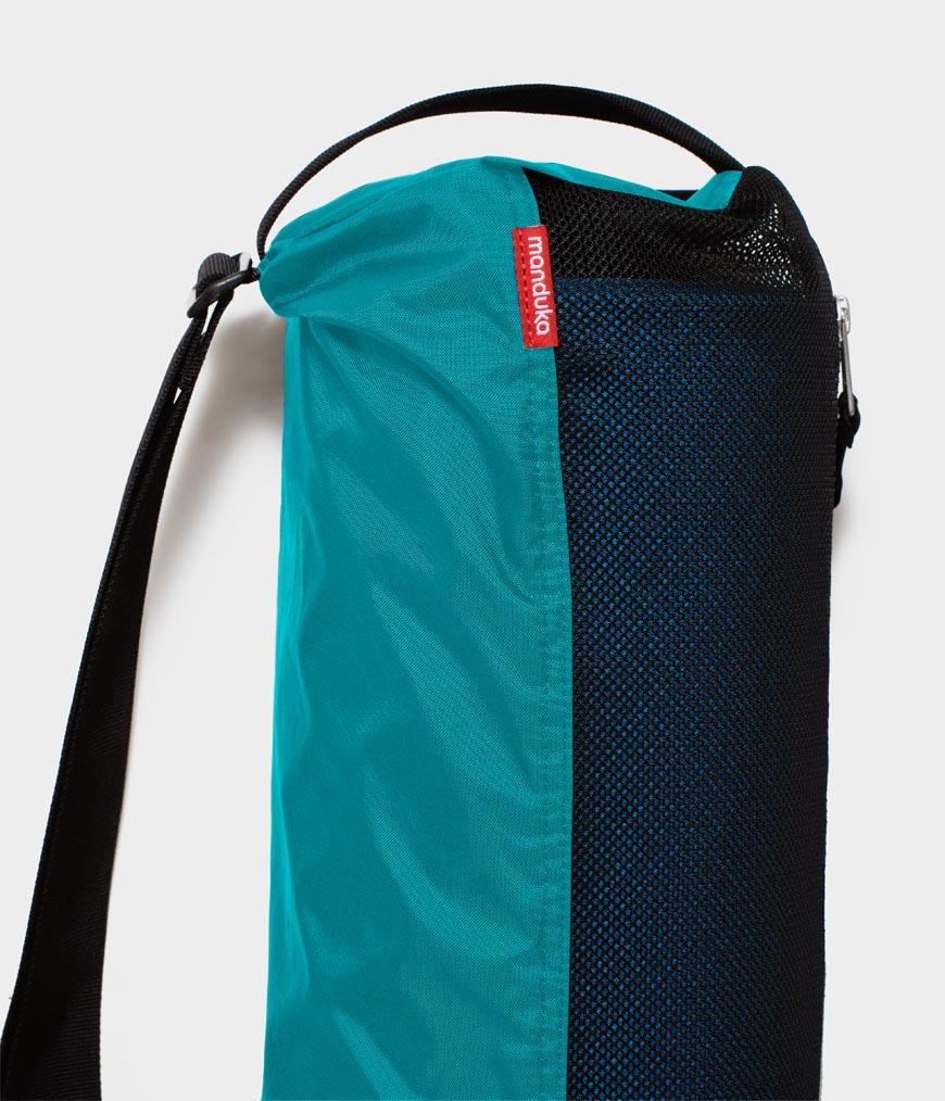 Manduka Breathe Easy Yoga Mat Bag - Harbour - Vertical - top section with strap | Manduka NZ