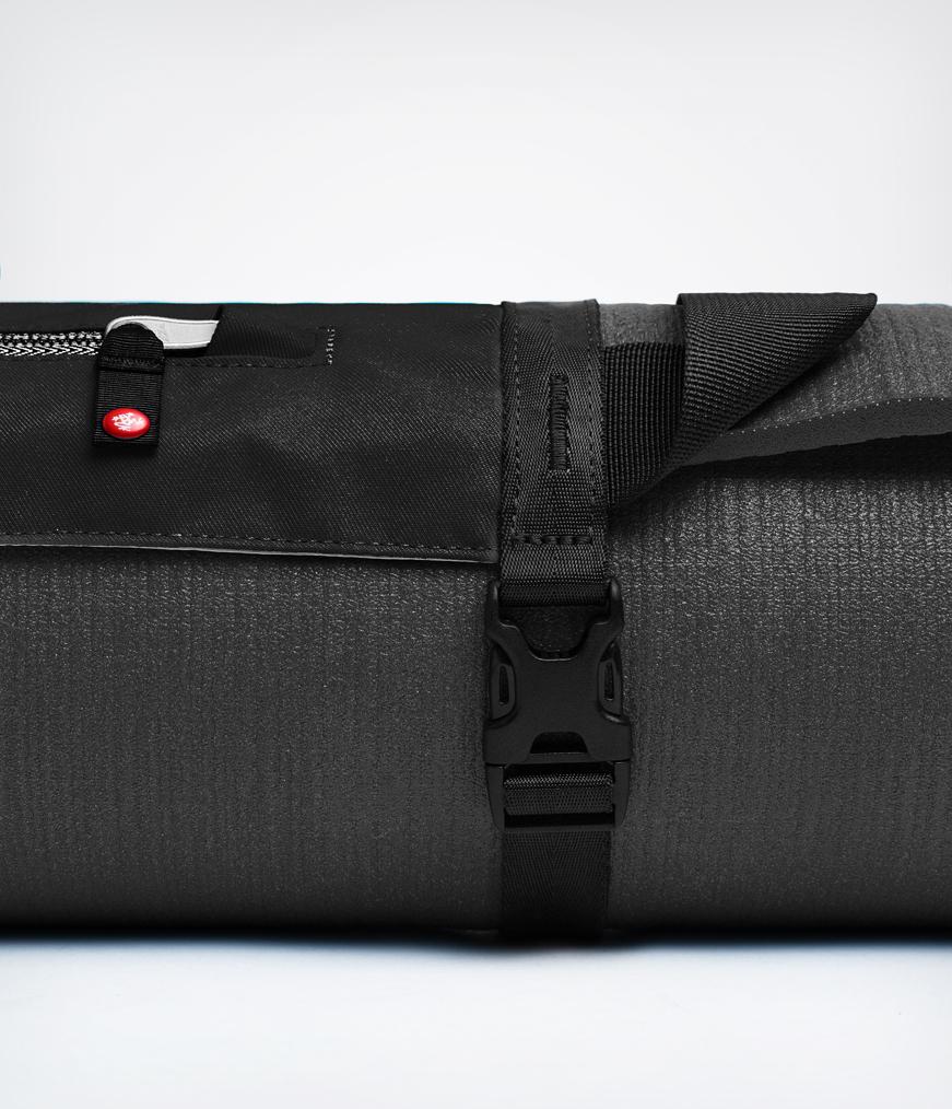 Manduka Go Play 3.0 Mat Carrier - Black - close-up of strap | Manduka NZ