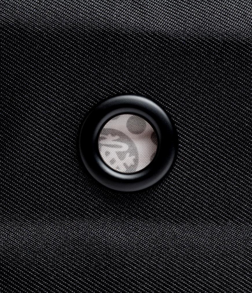 Manduka Go Steady 3.0 Mat Bag - Black - close-up of breathe aperture | Manduka NZ