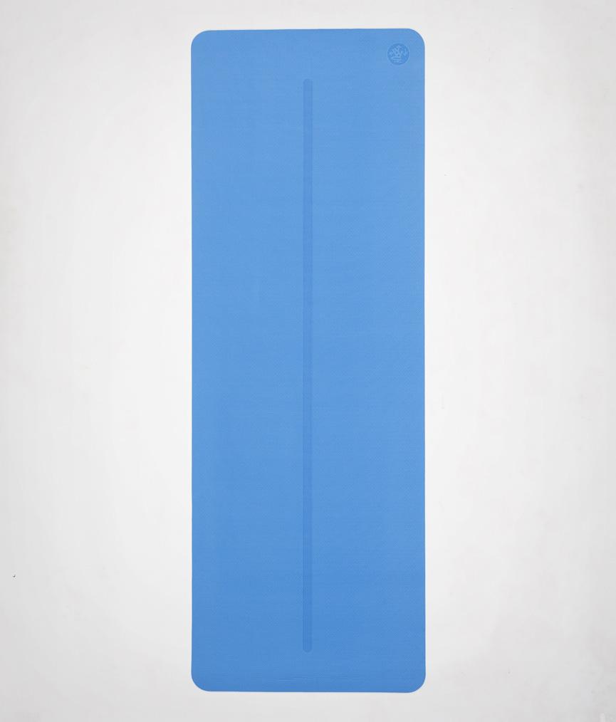 Manduka Begin Mat 5mm Yoga Mat - Light Blue - lying flat | Manduka NZ