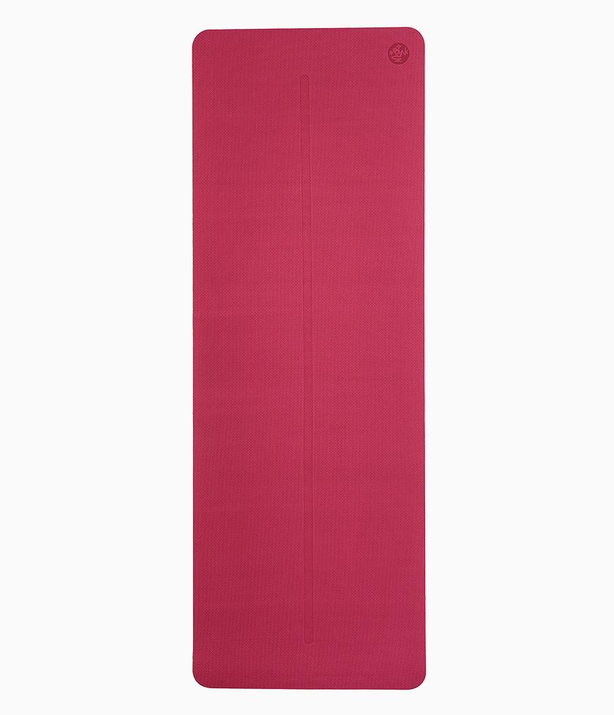 Manduka Begin Mat 5mm Yoga Mat - Dark Pink - lying flat | Manduka NZ