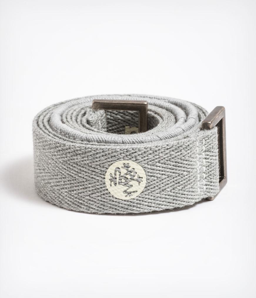 Manduka Commuter Mat Carrier - Heather Grey Bliss - coiled | Manduka NZ