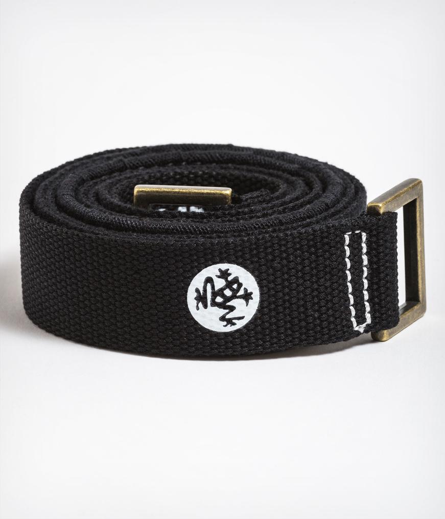 Manduka Commuter Mat Carrier - Black - coiled | Manduka NZ