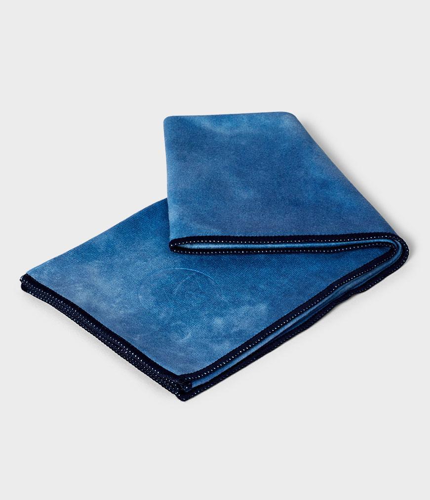 Manduka eQua Hand Towel - Camo Tie Dye Blues - folded | Manduka NZ