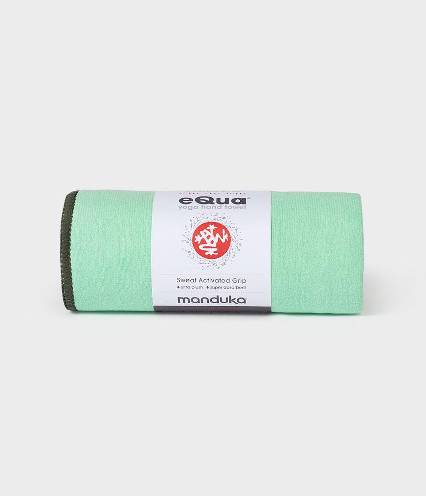 Manduka eQua Hand Towel - Green Ash - rolled | Manduka NZ