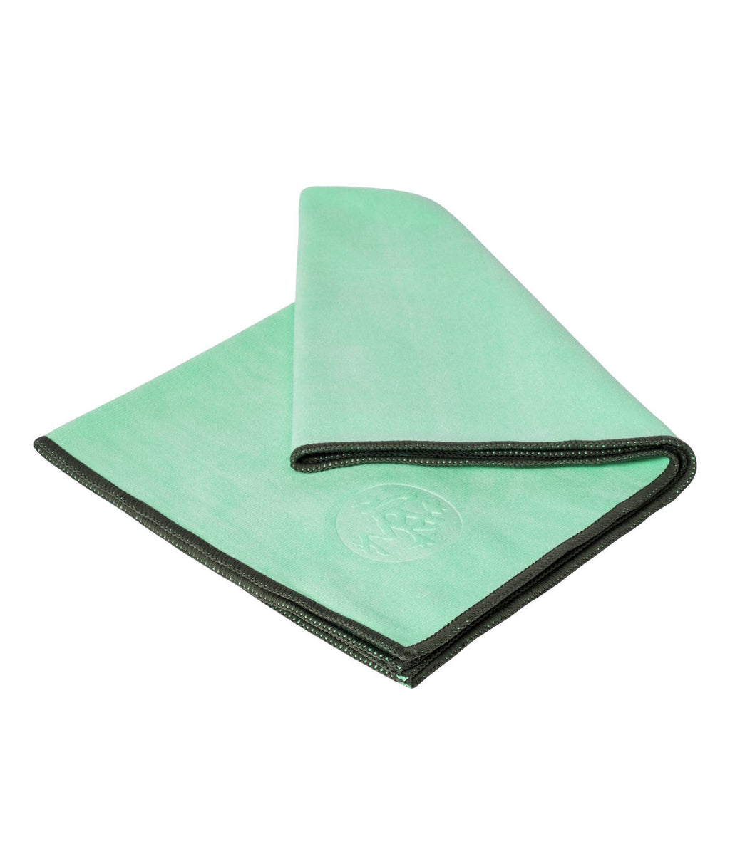 Manduka eQua Mat Towel - Green Ash - folded | Manduka NZ