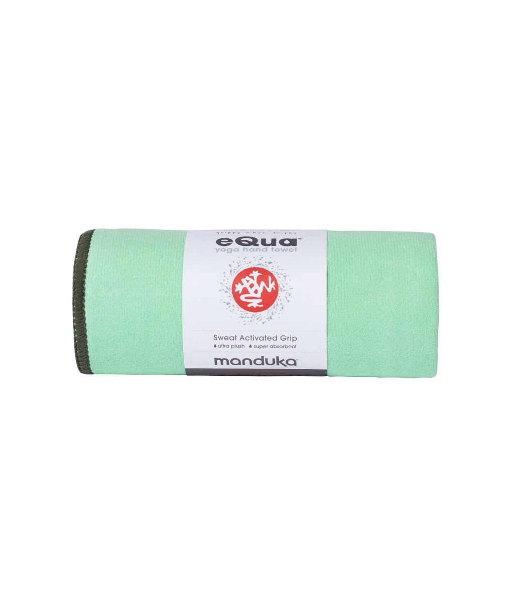 Manduka eQua Mat Towel - Green Ash - rolled | Manduka NZ