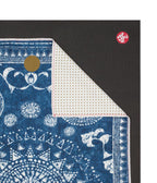 Manduka Yogitoes Mat Towel - Gejia - lying flat, corner folded over | Manduka NZ