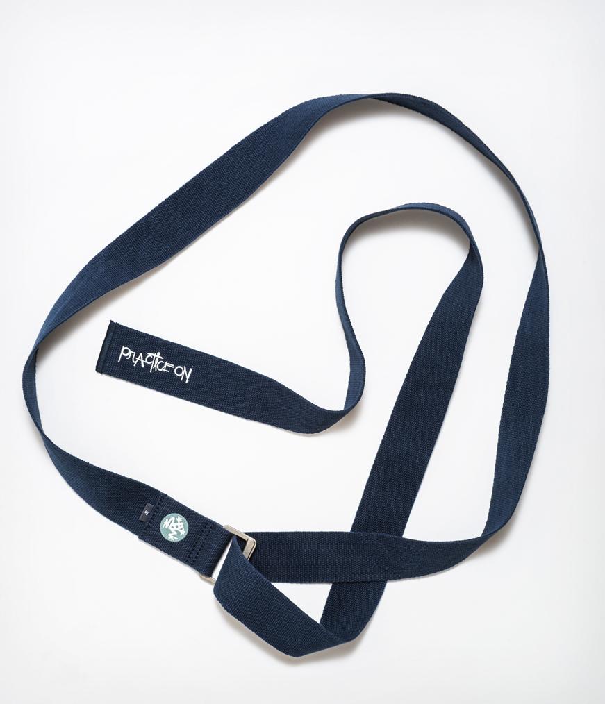 Manduka Align Yoga Strap - Midnight - uncoiled | Manduka NZ