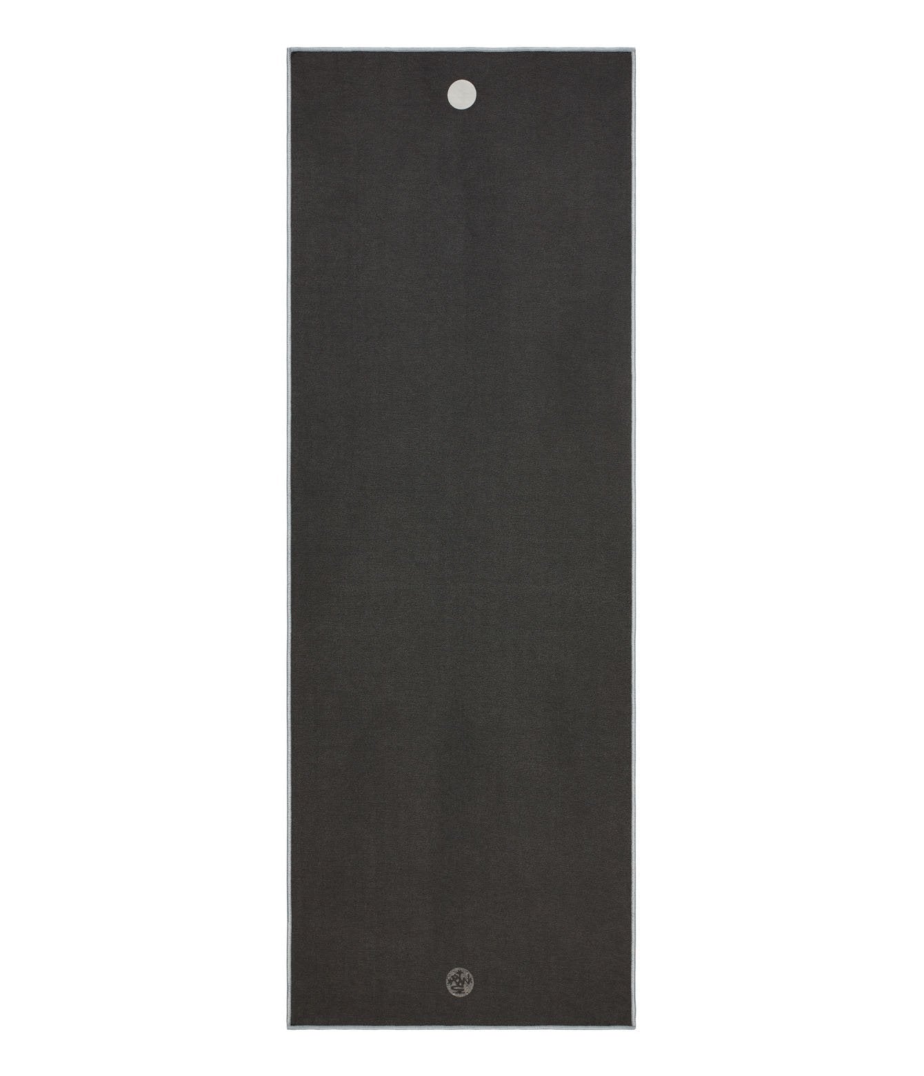 Manduka Yogitoes Mat Towel - Grey - lying flat | Manduka NZ